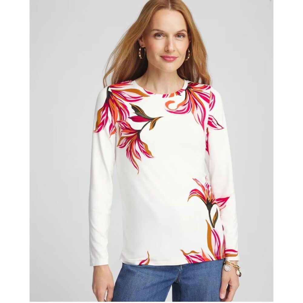 Chico’s Touch Of Cool Lily  Layering Tee Long Sleeve Comfy Stretch L (2)